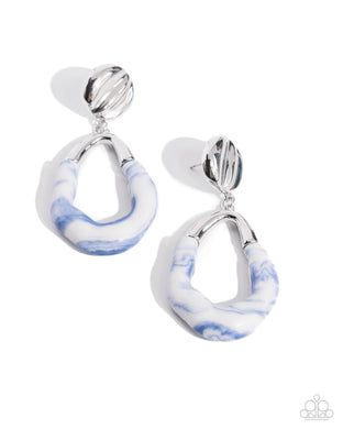 High-Sheen Swirls - Blue Post Earrings