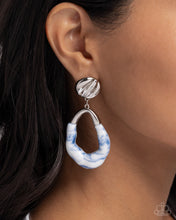 Load image into Gallery viewer, High-Sheen Swirls - Blue Post Earrings
