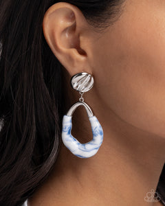 High-Sheen Swirls - Blue Post Earrings