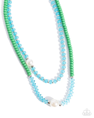Multicolored Masquerade - Green Necklace
