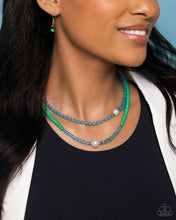 Load image into Gallery viewer, Multicolored Masquerade - Green Necklace