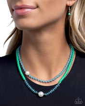Load image into Gallery viewer, Multicolored Masquerade - Green Necklace