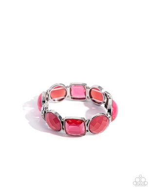 Glassy Generosity - Pink Stretchy Bracelet
