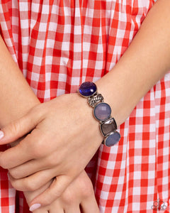 Glassy Generosity - Blue Stretchy Bracelet