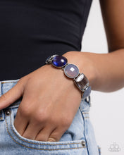 Load image into Gallery viewer, Glassy Generosity - Blue Stretchy Bracelet
