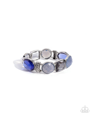 Glassy Generosity - Blue Stretchy Bracelet