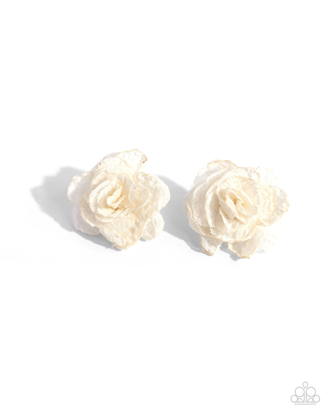 Tulle Twist - White Post Earrings