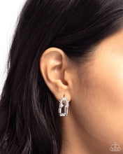 Load image into Gallery viewer, Safety Pin Secret - White Hinge Hoop Earrings