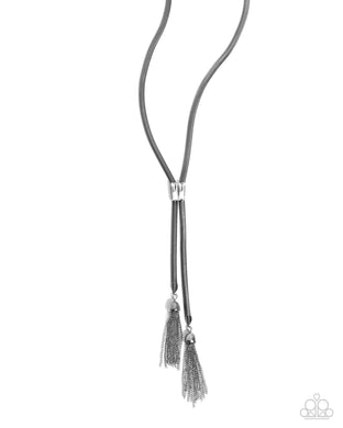 Tassel Thrill - Black Gunmetal Necklace