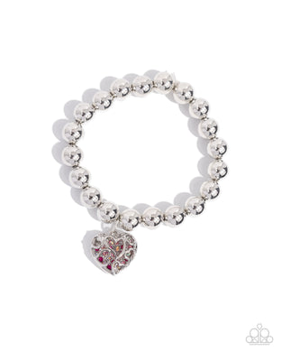 Fleeting Filigree - Pink Stretchy Bracelet