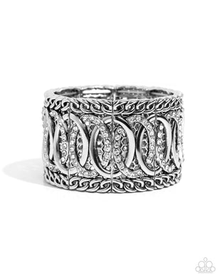 Forged Fashion - White Stretchy Bracelet