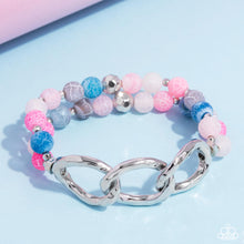 Load image into Gallery viewer, Hammered Haven - Pink Stretchy Bracelet
