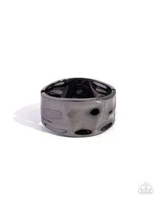 Hammered Hope - Black Gunmetal Hinged Bracelet