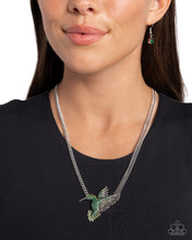 Load image into Gallery viewer, Hummingbird Headline - Green Necklace