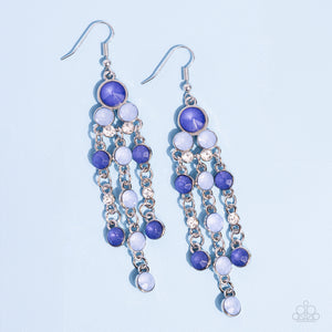 Cascading Clarity - Blue Earrings