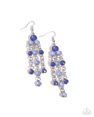 Cascading Clarity - Blue Earrings