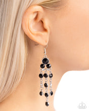 Load image into Gallery viewer, Cascading Clarity - Black Earrings