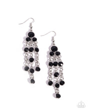 Load image into Gallery viewer, Cascading Clarity - Black Earrings
