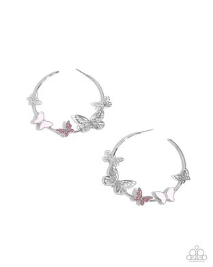 Aerial Allegiance - Pink Hoop Earrings