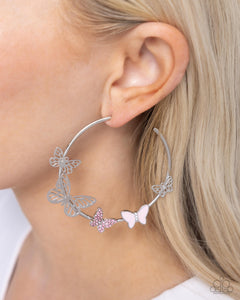 Aerial Allegiance - Pink Hoop Earrings