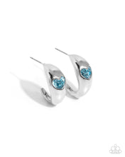 Load image into Gallery viewer, Perfect Point - Blue Hoop Earrings