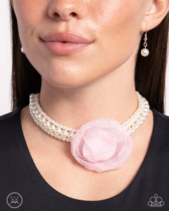Radiant Rosette - Pink Choker Necklace