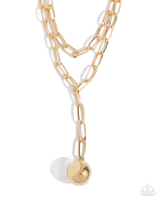 Balancing Ball - Gold Necklace