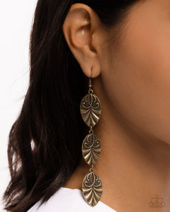 Rustic Range - Brass Earrings