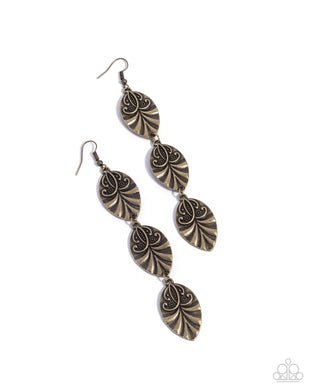 Rustic Range - Brass Earrings