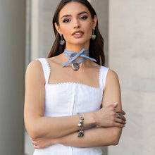 Load image into Gallery viewer, Rustic Ranking - Blue Choker Necklace