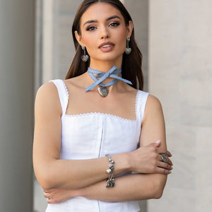 Rustic Ranking - Blue Choker Necklace