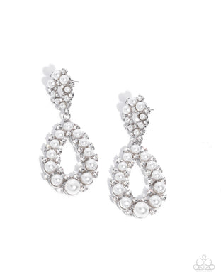 Dapper Debut - White Post Earrings