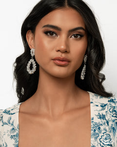 Dapper Debut - White Post Earrings