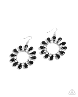 Wreathed Wish - Black Earrings