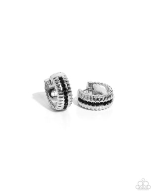 Serrated Shimmer - Black Earrings