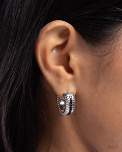 Serrated Shimmer - Black Earrings