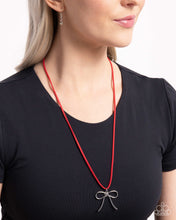 Load image into Gallery viewer, Bolo Bow - Red Necklace