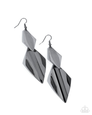 Skillfully Sheared - Black Gunmetal Earrings