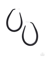 Load image into Gallery viewer, The Right Angle - Black Hoop Earrings