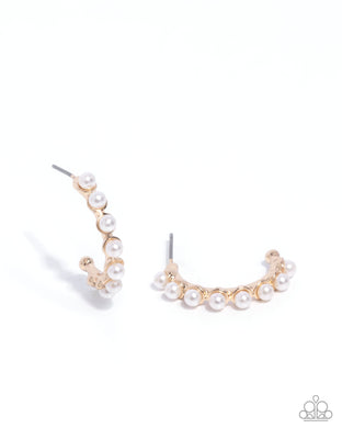 Pearly Passage - Gold Hoop Earrings