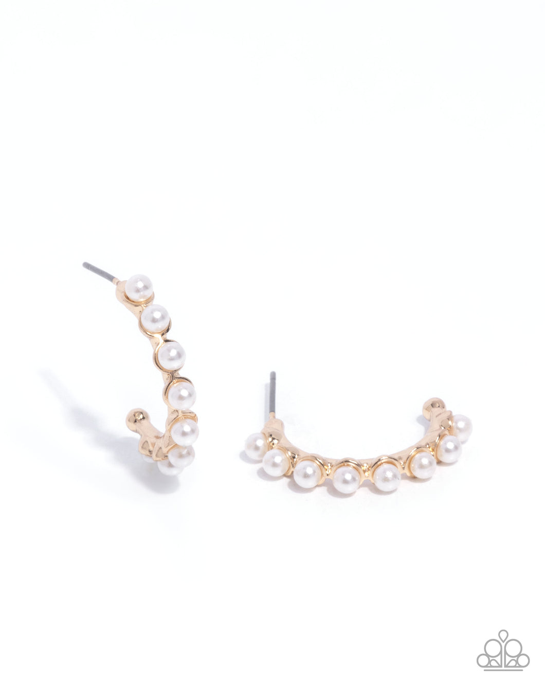 Pearly Passage - Gold Hoop Earrings