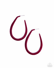 Load image into Gallery viewer, The Right Angle - Red Hoop Earrings
