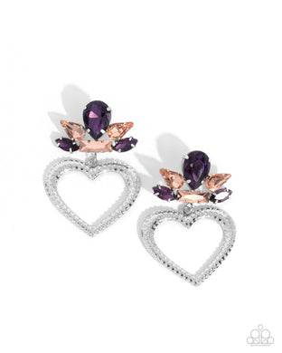Pushing Perfection - Purple Post Earrings