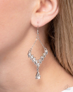 Dripping Drama - White Earrings