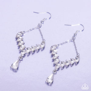 Dripping Drama - White Earrings
