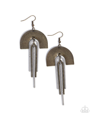 Rainbow Rarity - Brass Earrings