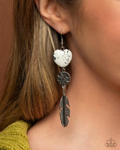 Free-Spirited Fame - White Earrings