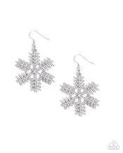 Load image into Gallery viewer, Snowflake Shimmer - White Earrings