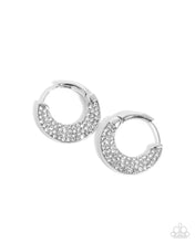 Load image into Gallery viewer, Winking Whimsy - White Hinge Hoop Earrings