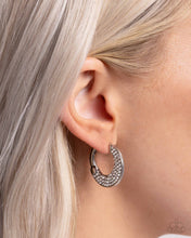 Load image into Gallery viewer, Winking Whimsy - White Hinge Hoop Earrings